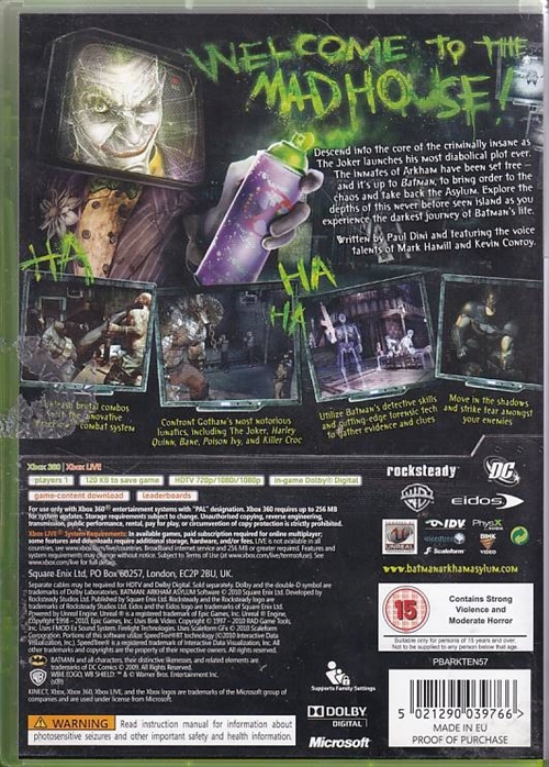 Batman Arkham Asylum - Classics - XBOX 360 (B Grade) (Genbrug)